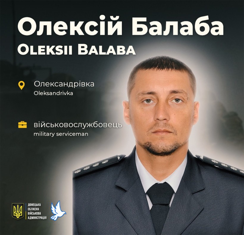 Капітан поліції Олексій Балаба на псевдо Німий поліг 3 серпня 2025 року поблизу села Катеринівка Краматорського району