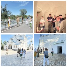 Колаж з 4 фото: Прогулянки наземними та підземними локаціями разом з капеланом