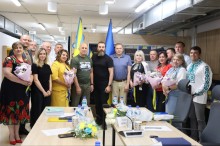 Вадим Філашкін, Оксен Лісовий, Олександр Шевченко та керівництво Краматорської військової адміністрації і освітяни Донеччини