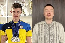 Юний параплавець Донеччини Артем Олійник разом зі своїм тренером Данилом Казначеєвим
