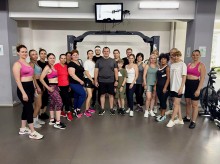 Заняття у тренажерній залі в межах спортивного простору для переселенців із Донецької області