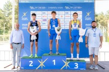Спортсмен Донеччини Захар Цівковський на велосипеді долає змагальну дистанцію Кубка Європи серед юніорів у Кишиневі