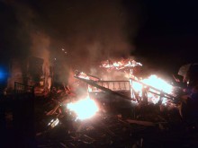 Пожежа на місці ворожого обстрілу