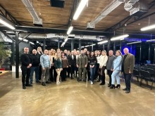 Заступник Міністра у справах ветеранів України Руслан Приходько, директор департаменту соціальної політики Міністерства у справах ветеранів України Наталя Гуменюк, начальник управління з питань ветеранської політики Артур Насібян, його заступниця Інна Старостіна, головний спеціаліст відділу моніторингу та реалізації ветеранських програм управління з питань ветеранської політики облдержадміністрації Аліна Моісєєнко та інші регіональні керівники структурних підрозділів з питань ветеранської політики після завершення засідання Координаційного штабу з питань реалізації державної ветеранської політики