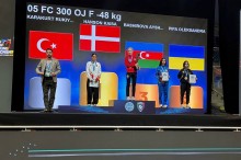 Спортсменка з Донеччини на п'єдесталі з нагородами