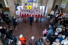 Урочистий захід на вокзалі в Кам'янці-Подільському з нагоди відкриття пам'ятної дошки