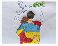 Дитячий малюнок із зображенням української символіки