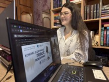 Поетеса Світлана Фоменко на оголошенні результатів