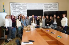 Учні Соледарської громади на зустрічі із міським головою Дрогобича Тарасом Кучмою.