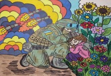 Робота учасника акції «Нескорені» до Дня українського добровольця.