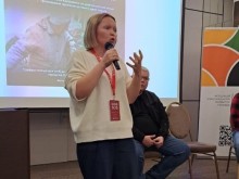 Світлана Агаджанян виступає форумі «Громадська участь: нова реальність» у Києві.