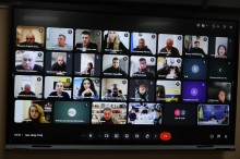 Представники структурних підрозділів ОДА та військових адміністрацій, які приєднались до наради онлайн