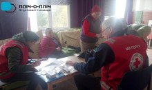 Представники Червоного Хреста розповідають жінкам про медикаменти