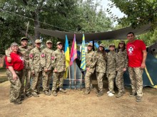 Юні джури з Донеччини разом із керівниками під час ІІІ етапу Всеукраїнської гри "Сокіл" ("Джура") у Закарпатській області