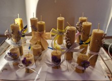 Екосвічки з вощини, які діти виготовили власноруч
