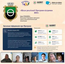 Слайд з презентації про реалізацію програми підтримки впо