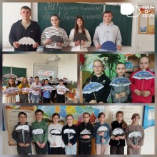 Колаж з чотирьох фотографій. На кожній фотографії діти тримають власноручно зроблені парасольки в пам'ять про загиблих.