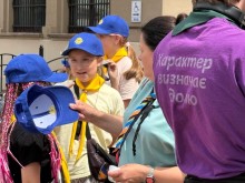 Фото учасників з пластового табору "Земля велетнів"