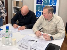 ⁠Заступник голови Донецької облдержадміністрації Олександр Шевченко та начальник управління з питань ветеранської політики  Артур Насібян