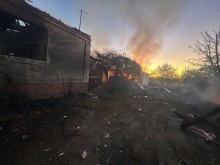 Пожежа на місці ворожого обстрілу