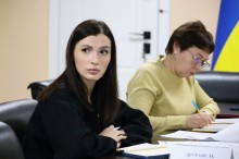 Олександра Журавель під час наради