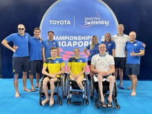Українські спортсмени разом з командою тренерів після змагань