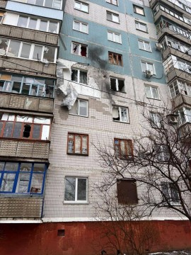 Пошкоджений будинок після атаки ворожого БПЛА