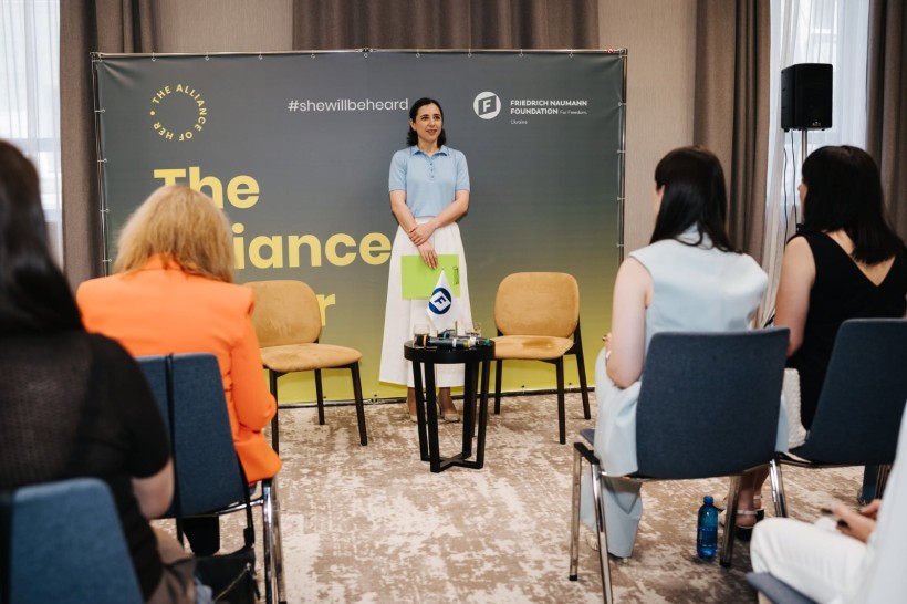 Вітальна промова проєктної менеджерки міжнародної програми жіночого лідерства The Alliance Of Her Ukraine Class 2026 Ірини Ахметової