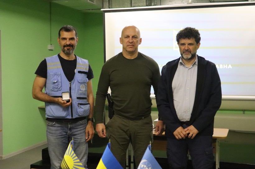 Начальник Донецької ОВА Вадим Філашкін з головою Офісу УКГС ООН в Україні Андреа де Домініко та головою Регіонального офісу УКГС ООН у Дніпрі Альхаді Альбаріді