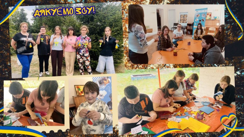 Фотоколаж яскравих моментів створення оберегів та янголят для захисників Донеччини в межах акції «Дякуємо серцем»