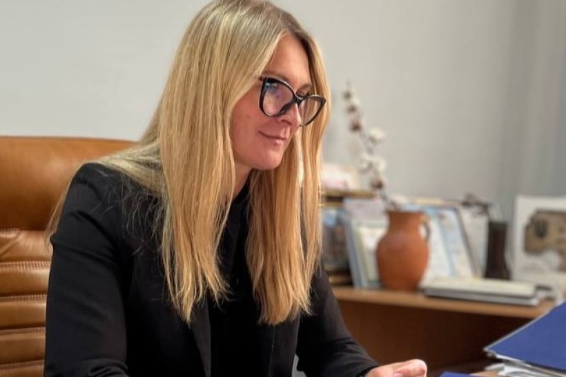Представниця Черкаського обласного художнього музею Ірина Данилко дивиться в монітор під час вебінару