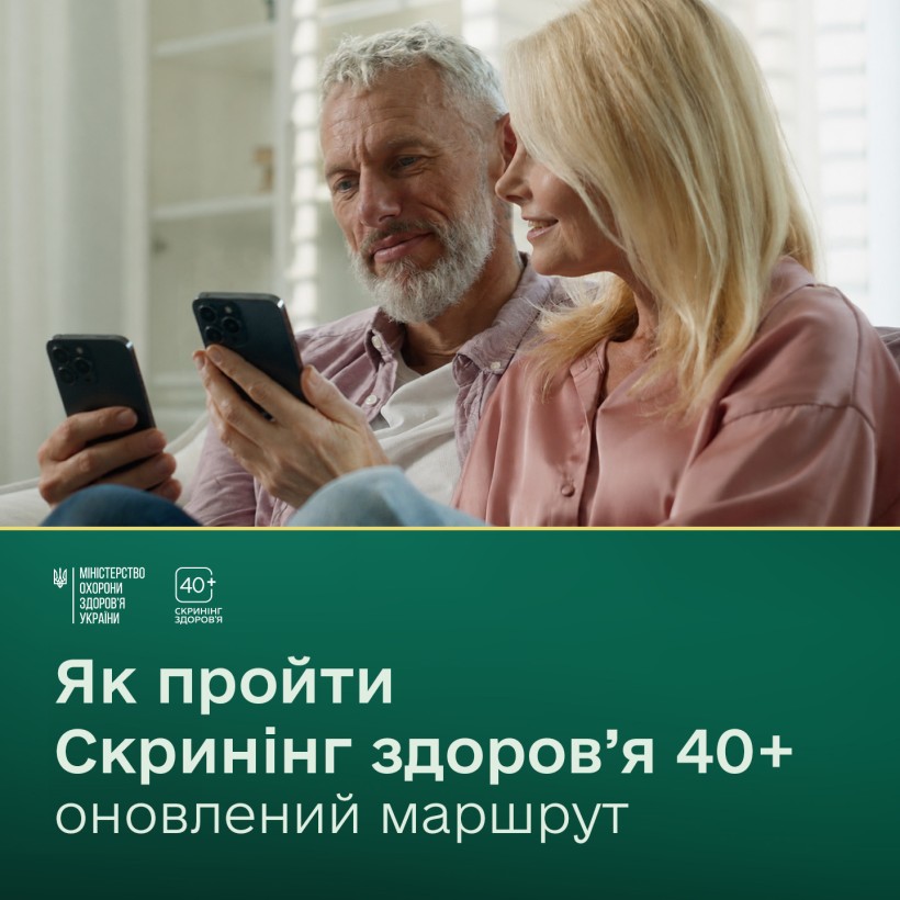 Інфографіка з роз'ясненнями ,як пройти скринінг здоров'я 40+
