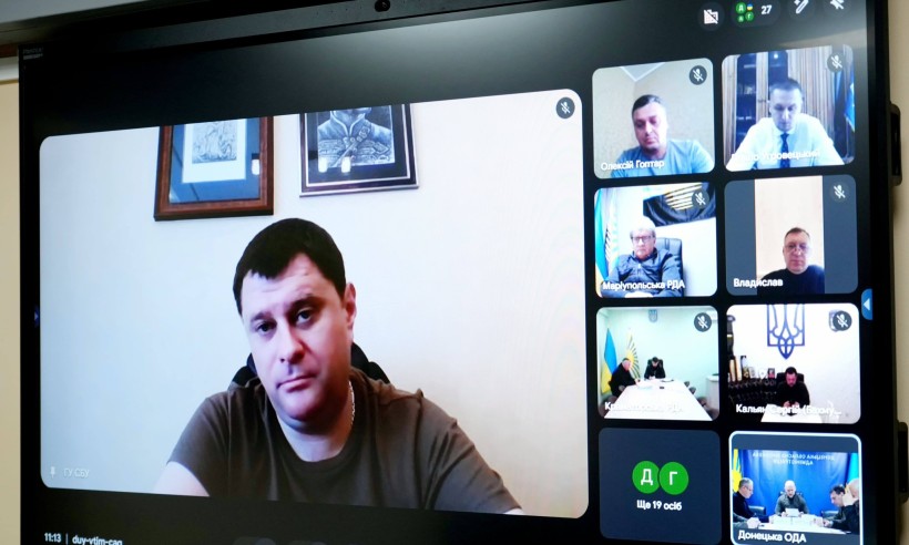 Учасники засідання Ради оборони Донецької області, які приєднались онлайн