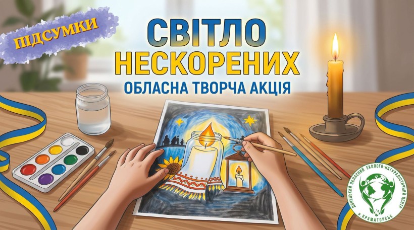 Дитина малює малюнок пензликом, поруч стоїть свічка та лежать фарби