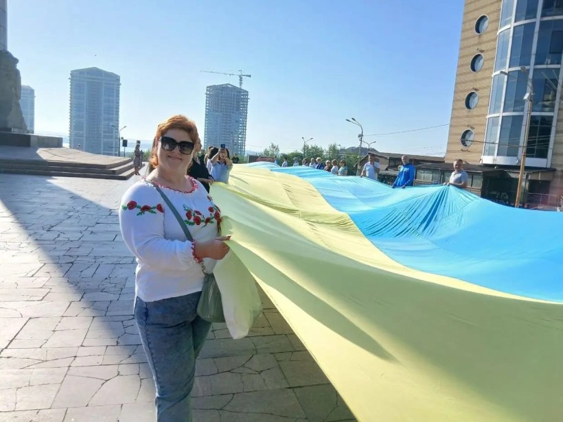 Яна Чуфицька бере участь на заході з нагоди відзначення Дня Прапору у м. Дніпро.