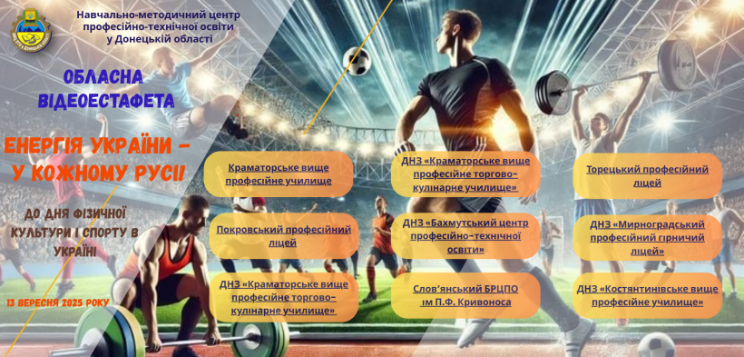 Афіша обласної спортивної відеоестафети з переліком учасників змагань