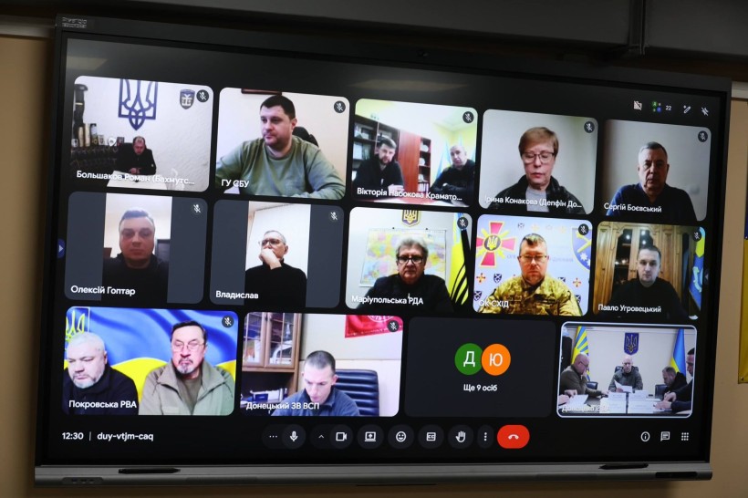 Учасники засідання Ради оборони Донецької області, які приєднались онлайн