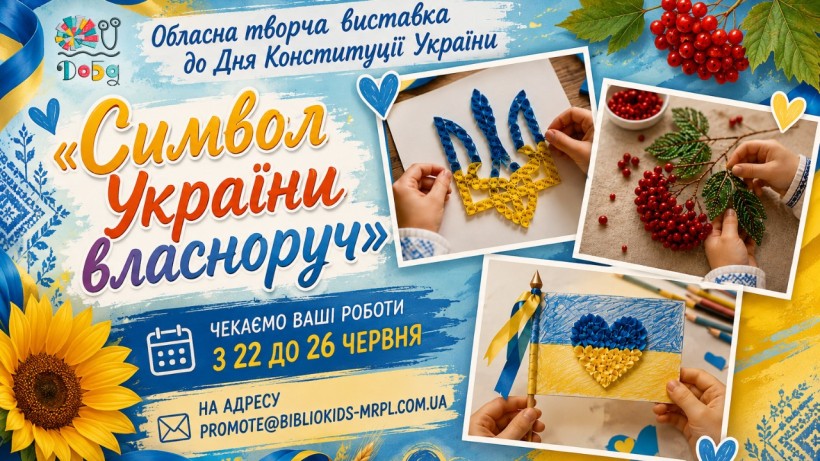 Афіша заходу із зображенням власноруч створених патріотичних поробок