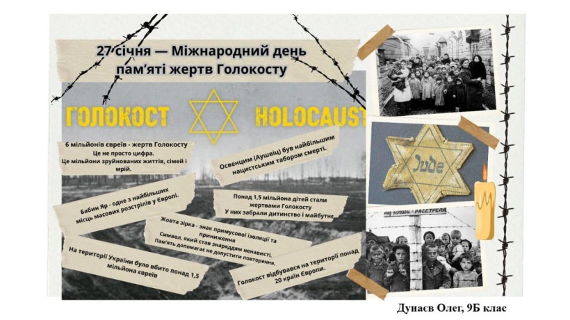 Робота учасників онлайн-челенджу "Факти і символи", присвячений пам'яті жертв Голокосту
