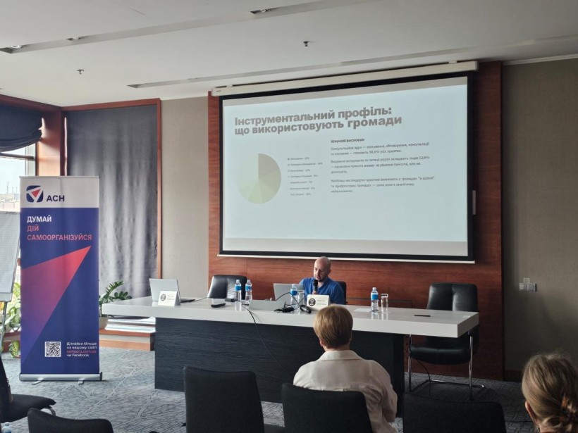 Спікери проводять презентацію результатів аналітичного дослідження