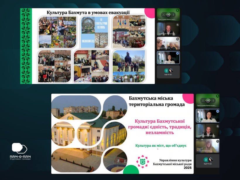 Слайди з презентації про проєкти Бахмутської громади