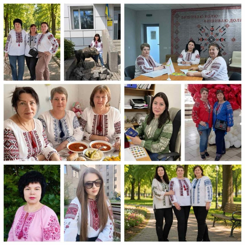 Колаж з фото людей, одягнених у вишиванки