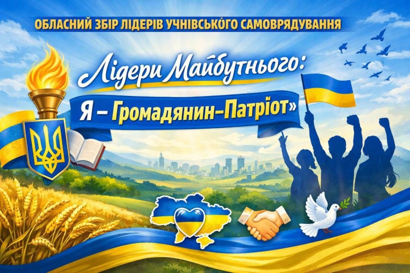 Афіша обласного збору лідерів учнівського самоврядування "Лідери майбутнього: Я - Громадянин-Патріот".