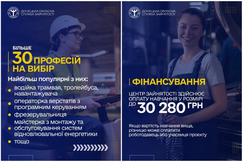 Інформація щодо вибору професій за програмою "Рівні можливості".