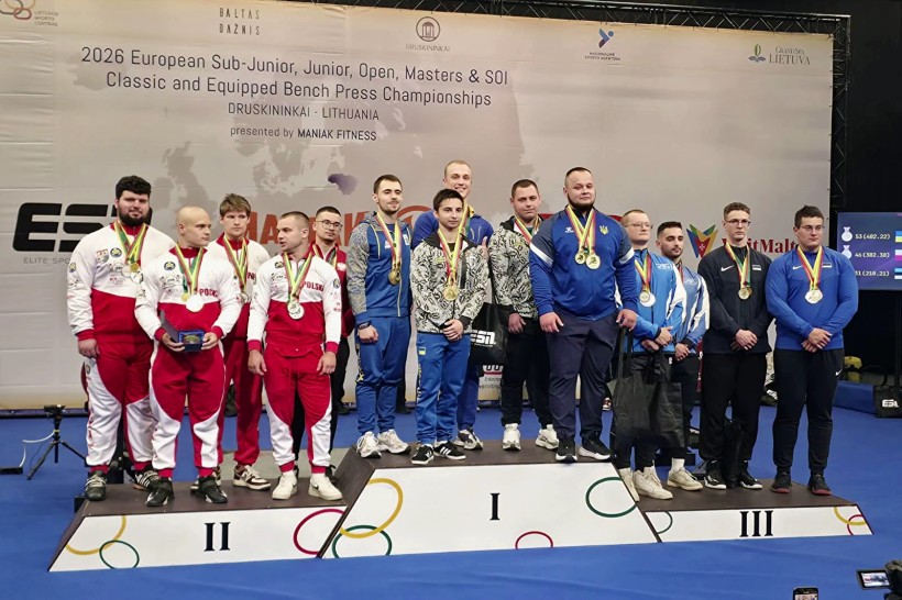 Юніорська збірна України – на першій сходинці п’єдесталу чемпіонату Європи з жиму лежачи