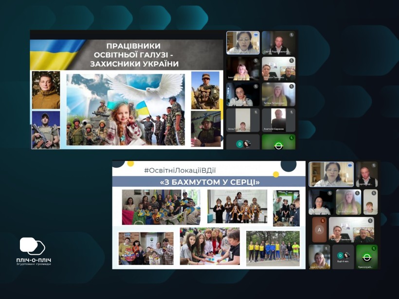 Слайди з презентації про проєкти Бахмутської громади