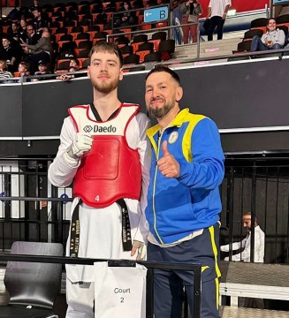 Артем Гарбар на Чемпіонаті Європи у Мюнхені разом з тренером