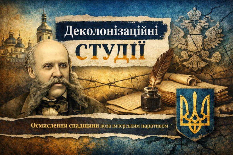 Афіша заходу із зображенням Миколи Корфа та герба України