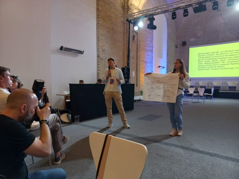 Учасники проєкту демонструють цікаві ідеї на ватмані