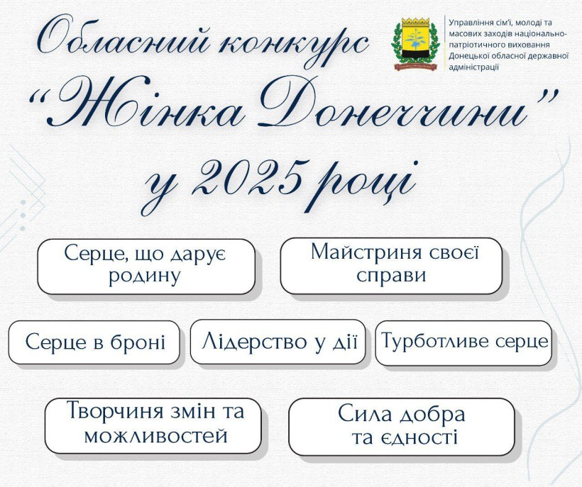 Банер конкурсу з переліком усіх номінацій